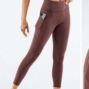 Fabletics Oasis PureLuxe High-Waisted 7/8 Legging saddle brown‎ 4x nwt
